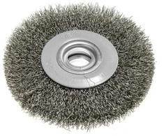 Szczotka Vielinis diskinis šepetys 125 x 20 mm, gofruota viela, plienas