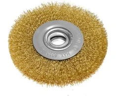 Szczotka Vielinis diskinis šepetys 125 x 20 mm, gofruota viela, padengta žalvariu