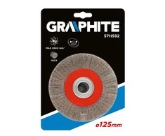 Vielinis diskinis šepetys Graphite 125x20mm INOX - 57H592