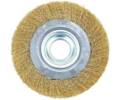 Szczotka Vielinis diskinis šepetys 150 x 32 mm, gofruota viela, padengta žalvariu
