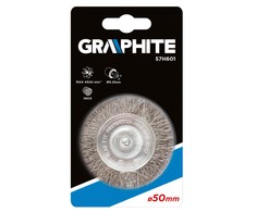 Szczotka Vielinis diskinis šepetys su velenu Graphite 50mm INOX - 57H601