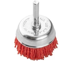 Szczotka 50 mm nailono puodelio formos šepetys su 6 mm kotu