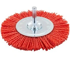 Szczotka 100 mm nailoninis diskinis šepetys su 6 mm kotu