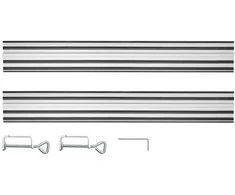 Kreipiamieji bėgiai GRAPHITE 2 x 700 mm su jungtimi ir spaustukais