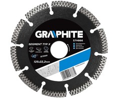 Graphite Tarcza Deimantinis diskas 125 x 22 mm, segmentuotas, lazeriu suvirintas, X tipo