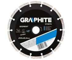 Graphite Deimantinis diskas 200 x 25,4 mm, segmentuotas