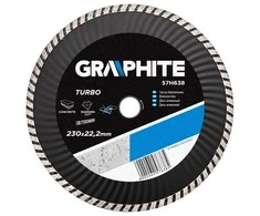 Deimantinis šlifuoklis Graphite 230x22.2mm TURBO WAVE 57H638