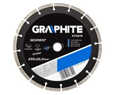 Deimantinis diskas GRAPHITE 57H619, skersmuo 230mm, segmentinis