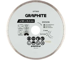 Graphite Deimantinis pjovimo diskas, 180 x 25,4 mm, šlapiam pjovimui