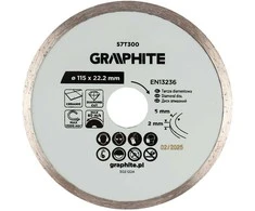 Graphite Deimantinis pjovimo diskas, 115 x 22,2 mm, šlapiam pjovimui