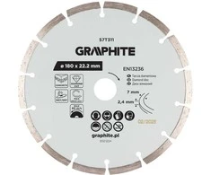 Graphite Deimantinis segmentinis pjovimo diskas, 180 x 22,2 mm, sausam ir šlapiam pjovimui