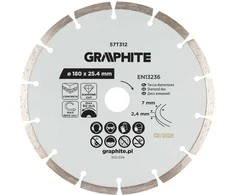 Graphite Deimantinis segmentinis pjovimo diskas, 180 x 25,4 mm, sausam pjovimui