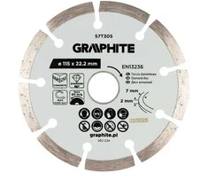 Graphite Deimantinis segmentinis pjovimo diskas, 115 x 22,2 mm, sausam pjovimui