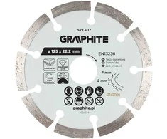 Graphite Deimantinis segmentinis pjovimo diskas, 125 x 22,2 mm, sausam pjovimui