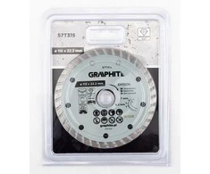 Graphite Turbo pjovimo deimantinis diskas, 115 x 22,22 mm, sausam pjovimui