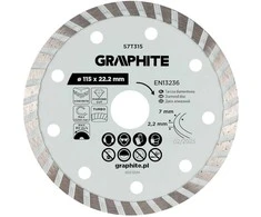 Graphite Turbo pjovimo deimantinis diskas, 115 x 22,22 mm, sausam pjovimui