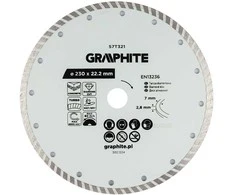Graphite Turbo pjovimo deimantinis diskas, 230 x 22,22 mm, sausam ir šlapiam pjovimui
