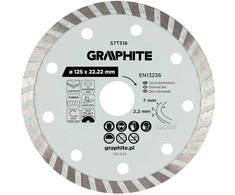 Graphite Turbo pjovimo deimantinis diskas, 125 x 22,22 mm, sausam ir šlapiam pjovimui