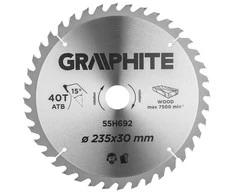 Graphite Diskinio pjūklo diskas, Widia, 235 x 30 mm, 40 dantų