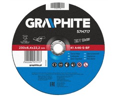 Metalo šlifavimo diskas GRAPHITE 230 x 6,4 x 22 mm 27 A24-S