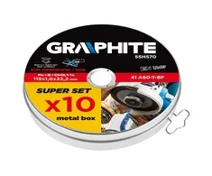 Metalo pjovimo diskas GRAPHITE 55H570 115x1x22.2 mm (10 vnt.)