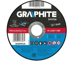 Metalo pjovimo diskas GRAPHITE 115 x 2,5 x 22 mm (41 A30-T-)