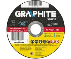 Metalo pjovimo diskas GRAPHITE INOX 125 x 1,0 x 22,2 mm