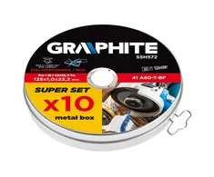 Graphite Topex Pjovimo diskas metalui 125x1,0x22,2mm, 41 A60-T-BF, INOx 10vnt. 55H572