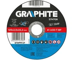 Metalo pjovimo diskas GRAPHITE 125 x 2,5 x 22 mm 41 A30-T-BF