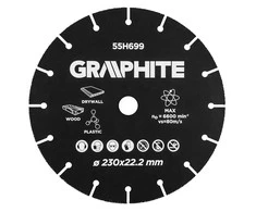 Graphite Pjovimo diskas VOLFRAMO KARBIDO 230 x 22.2 mm medienai ir plastikui