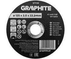 Graphite Pjovimo diskas, aliuminio oksidas metalui 125 x 2,0 x 22,2 mm, 41 A46-T-BF