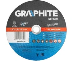 Metalo pjovimo diskai GRAPHITE 41 A46-S-BF (230 x 1,9 x 22,2 mm, 5 vnt.)
