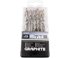 Wiertła HSS-G metalo grąžtai, 1,5–6,5 mm, 13 vnt. rinkinys