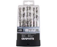 Graphite HSS-G metalo grąžtai, 2–8 mm, 13 vnt. rinkinys