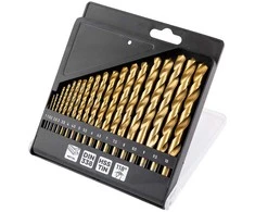 Grąžtas Wiertła HSS TiN metalo grąžtai, 1–10 mm, 19 vnt. rinkinys