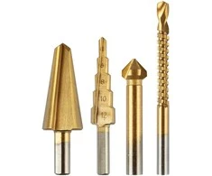 Grąžtas Wiertła Pakopiniai grąžtai 4–12 mm, gręžtuvas 12,4 mm, freza 6x90 mm, įgilinimo skylė 8–20 mm TiN