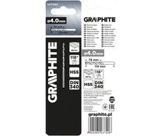 Grąžtas metalui GRAPHITE 54T994 Prailgintas 4 mm