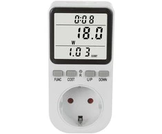 GreenBlue energijos skaitiklis, vatmetras, F tipas, 220-240V AC, 50Hz, maks. apkrova 16A, IP20, įmontuota baterija, GB364 F