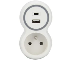Hand Home Vienkartinis šakotuvas, 1x kištukinis lizdas su įžeminimu, 1x USB A lizdas, 1x USB C lizdas – PD20W