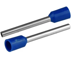 HAND Końcówka tulejkowa izolowana do przewodów 1×1,5mm2; dł tulejki 24,4mm mėlyna 50 vnt.