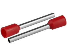 HAND Końcówka tulejkowa izolowana do przewodów 1×1,5mm2; dł tulejki 24,4mm raudona 50 vnt.