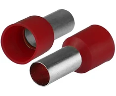HAND Końcówka tulejkowa izolowana do przewodów 1x16mm2; dł tulejki 22,2mm raudona 50 vnt.