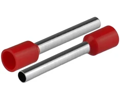 HAND Końcówka tulejkowa izolowana do przewodów 1×2,5mm2; dł tulejki 25,2mm raudona 50 vnt.