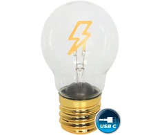 Hand Light Dekoracja świetlna żarówka; ładowalna 250mah, li-ion usb-c; on/off; multikolor piorun