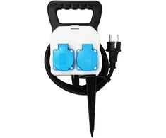 Hand Pro Sodo ilgintuvas dvigubas įsmeigiamas, guminis, 3×1,5 mm², 1,5 m, IP44, Schuko