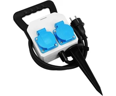 Hand Pro Sodo ilgintuvas dvigubas įsmeigiamas, guminis, 3×1,5 mm², 1,5 m, IP44, Schuko