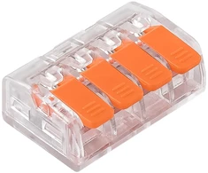 HAND Rinkinys 50szt szybkozłączek su dźwigniami do wszystkich rodzajów przewodów: sz-4d; 32a ; 450v;przewód elastyczny 0,2-1,5mm?,przewód sztywny 0,2-4mm?