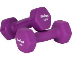 Ketaus neopreno hanteliai HEX 2x2,5kg, REBEL ACTIVE