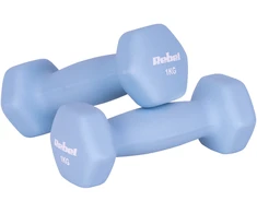 Hantelki HEX ketaus neopreno hantelių rinkinys 30 kg (2x1kg+2x2kg+2x3kg+2x4kg+2x5kg), REBEL ACTIVE