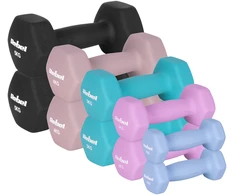Hantelki HEX ketaus neopreno hantelių rinkinys 30 kg (2x1kg+2x2kg+2x3kg+2x4kg+2x5kg), REBEL ACTIVE